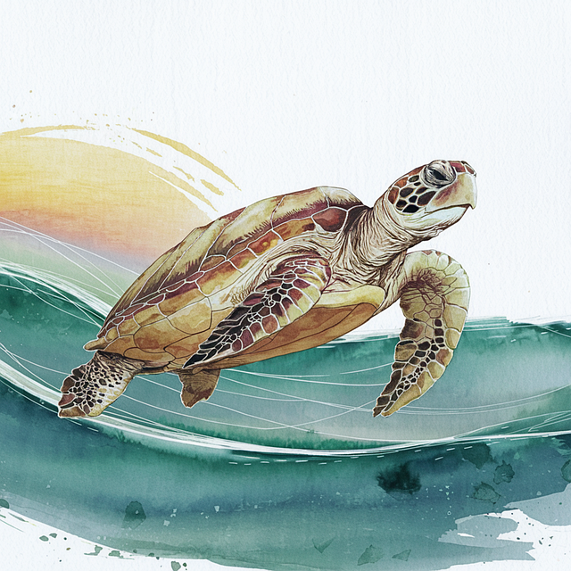 Free ai generated turtle sea turtle illustration