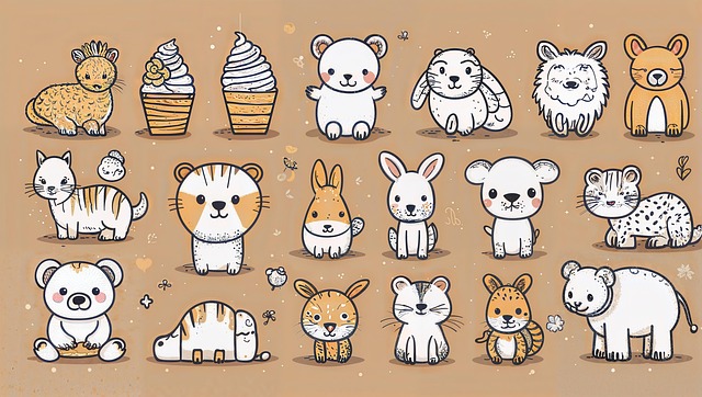 Free ai generated drawing animals illustration