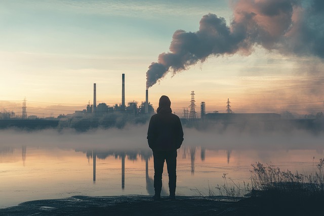 Free ai generated air pollution carbon emissions illustration