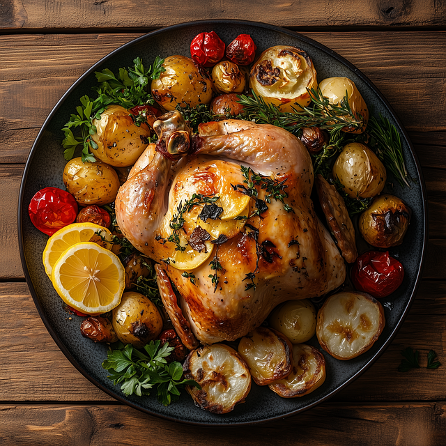 Free ai generated roasted chicken illustration