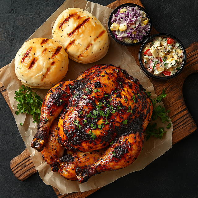 Free ai generated roasted chicken illustration