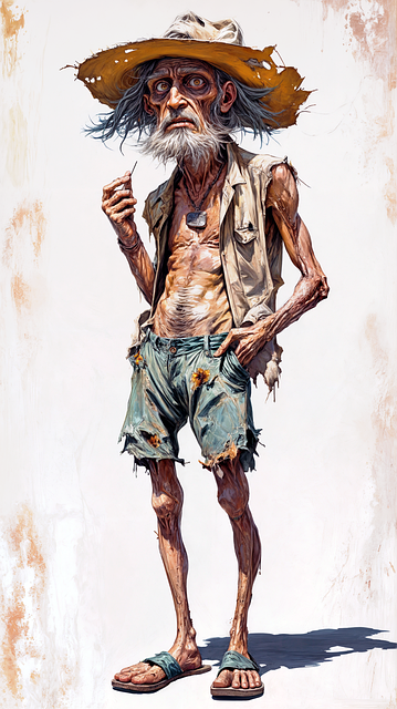 Free ai generated man skinny illustration