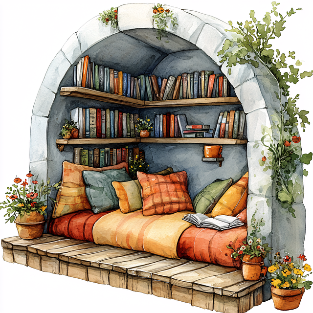 Free ai generated library pillows illustration