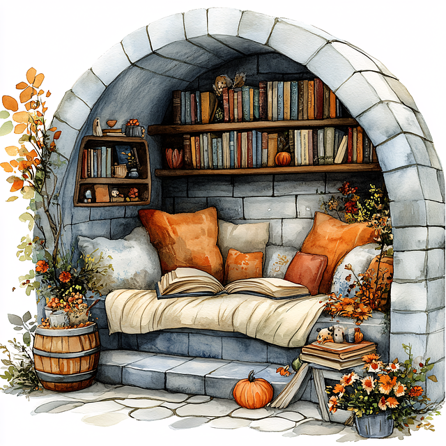 Free ai generated library pillows illustration