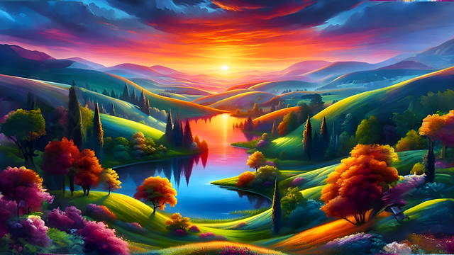 Free Ai Generated Sunrise illustration and picture