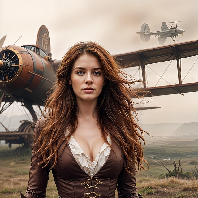 Download free HD stock image of Ai Generated Woman Free ai generated woman steampunk illustration