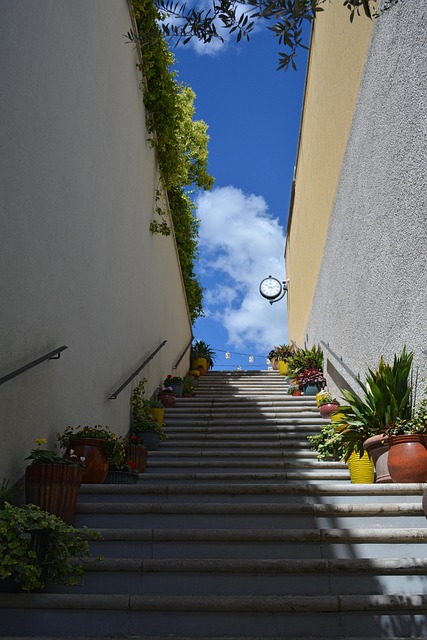 Treppe, Architektur, Bunt, Himmel, Sonne
