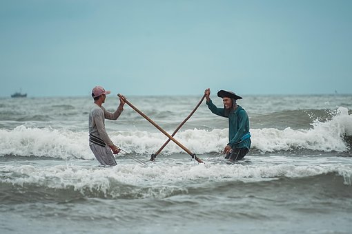 Muži, Pracovní, Usměj Se, Rybáři