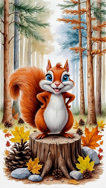 Free ai generated squirrel cute illustration