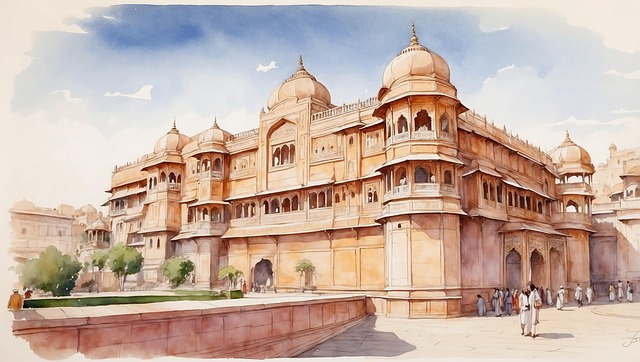 Free ai generated india sightseeing illustration