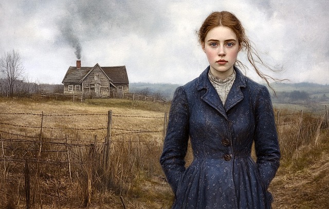 Free ai generated woman countryside illustration