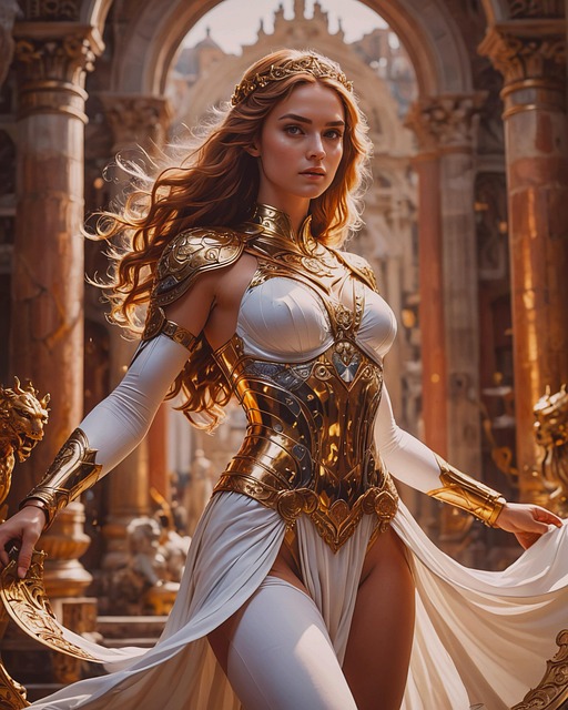 Free ai generated woman castle illustration