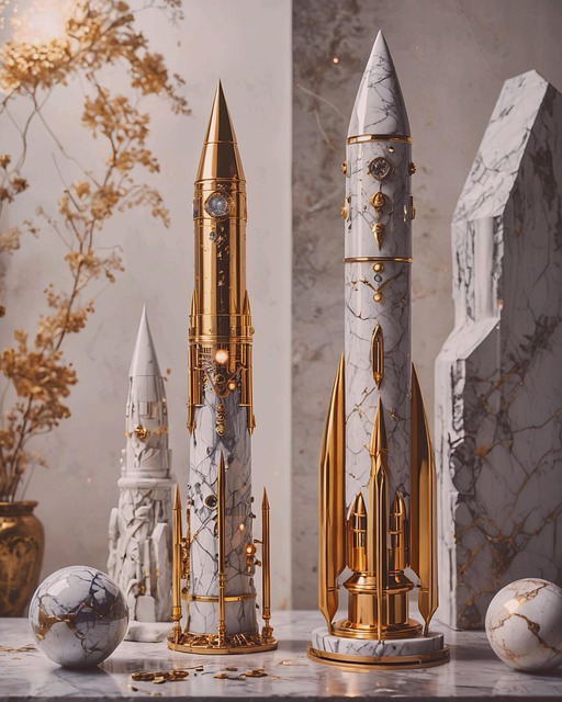 Free ai generated marble rockets illustration