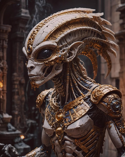 Free ai generated alien statue illustration