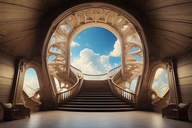 Free ai generated stairs heaven illustration