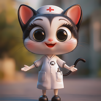 Ai Generiert, Katze, Krankenschwester