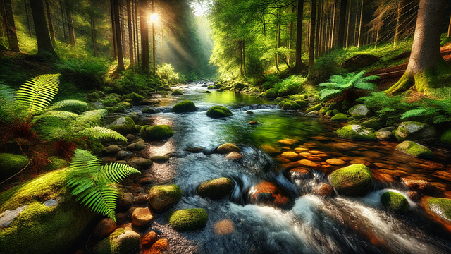 Ai Generiert, Wald, Fluss, Bachlauf