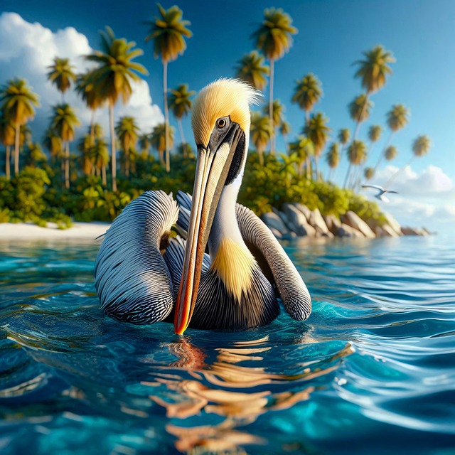 Free ai generated pelican sea illustration