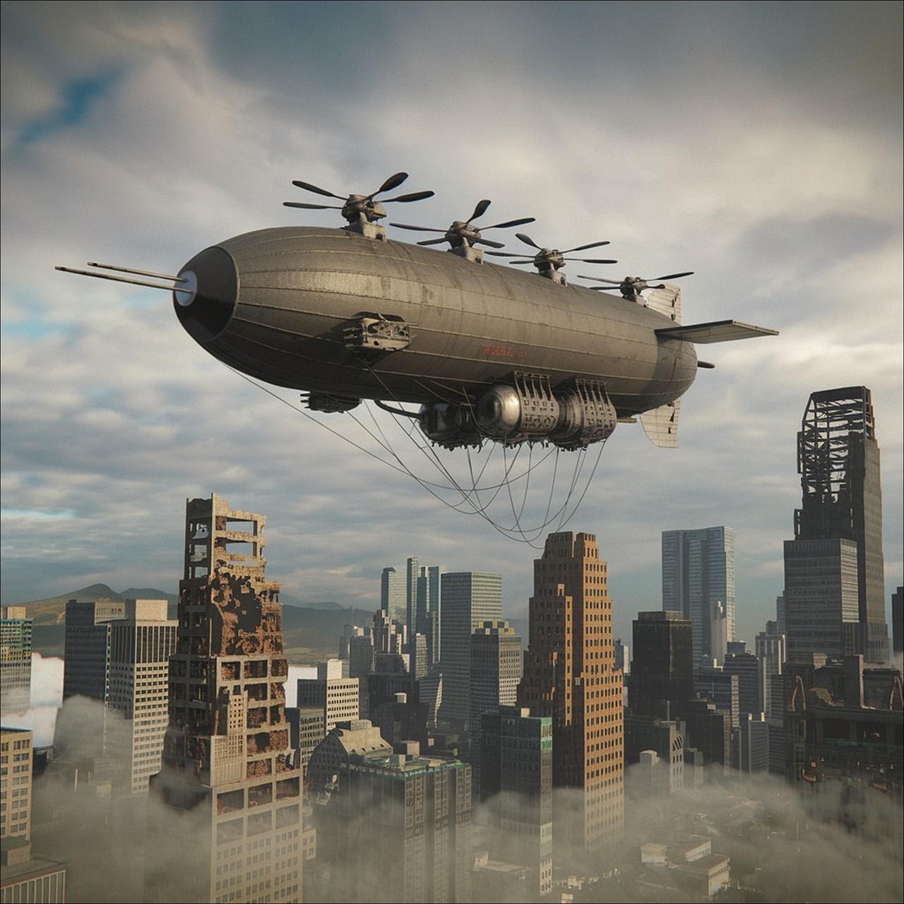 Kapal Udara Steampunk Zeppelin - Gambar gratis di Pixabay