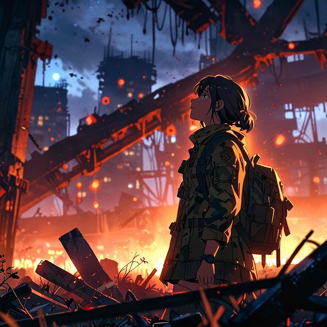 Free ai generated girl dystopia illustration