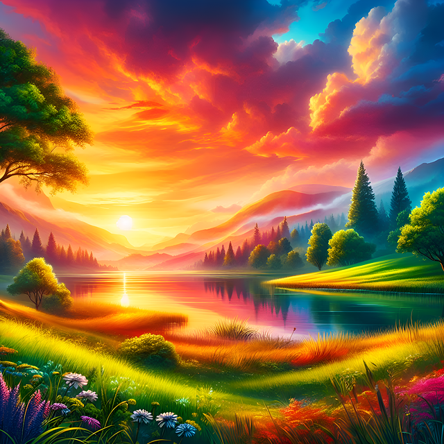 Free Ai Generated Sunrise illustration and picture