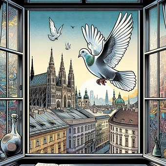 Free Dove Window illustration and picture