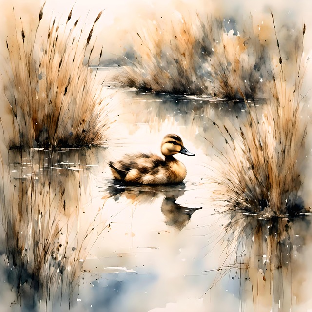 Free ai generated duck waterfowl illustration