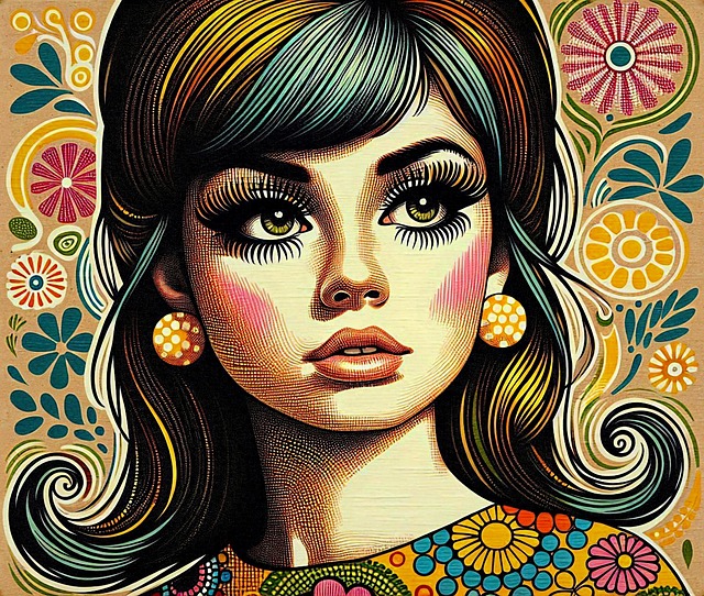 Free ai generated retro woman illustration