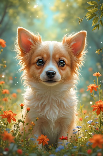 Free ai generated nature dog illustration