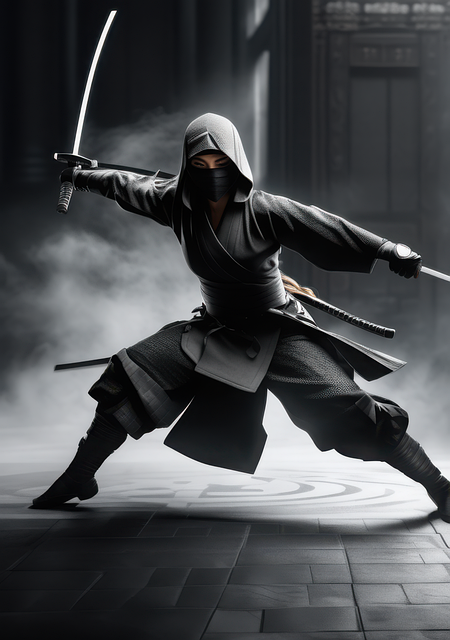 Free ai generated ninja assassin illustration
