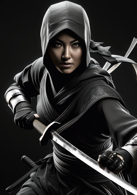 Free ai generated ninja assassin illustration
