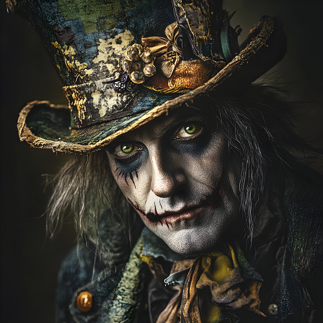 Free ai generated mad hatter alice in wonderland illustration