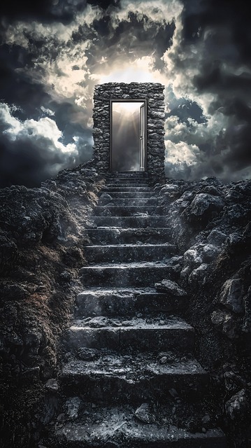 Free ai generated stone staircase illustration