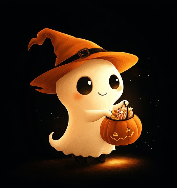 Free ai generated ghost cartoon illustration