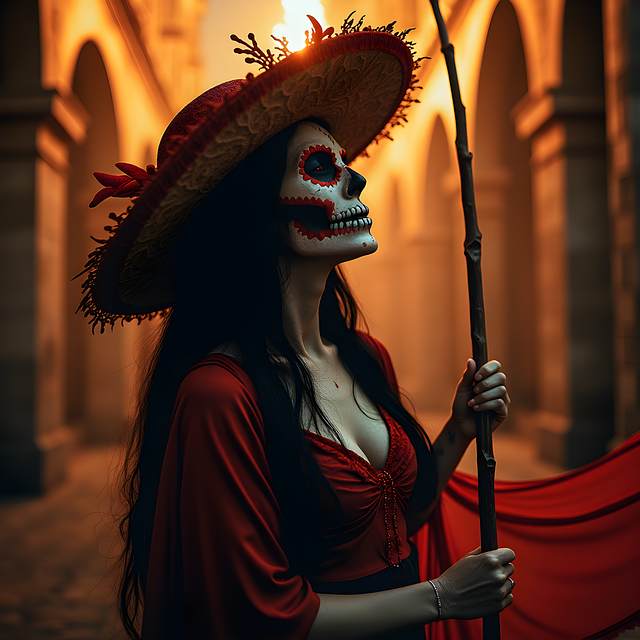 Free ai generated la catrina dia de los muertos illustration