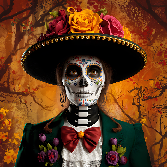 Free ai generated la catrina dia de los muertos illustration