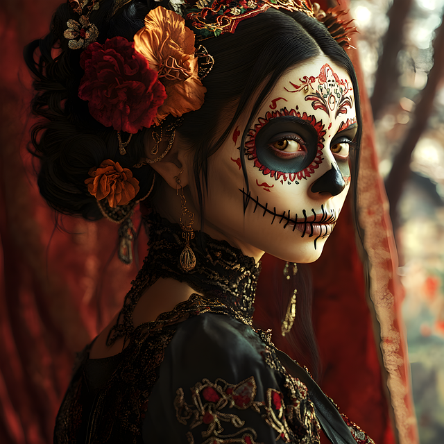 Free ai generated la catrina dia de los muertos illustration
