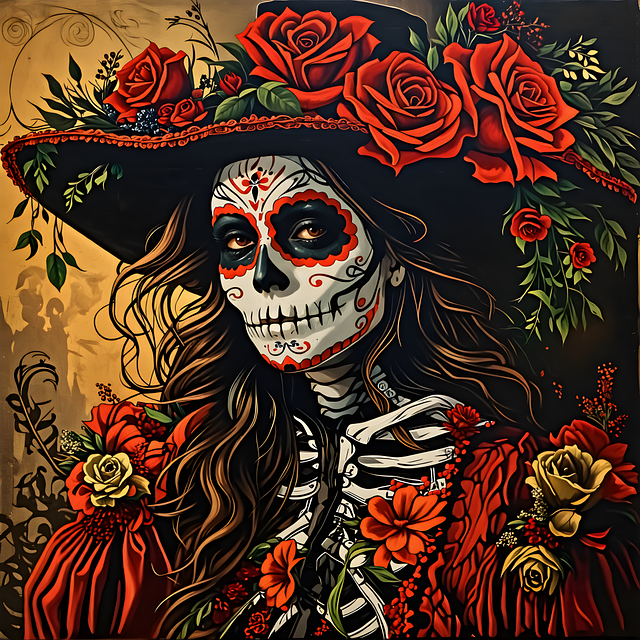 Free ai generated la catrina dia de los muertos illustration