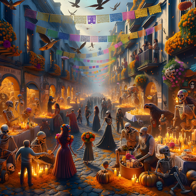 Free ai generated day of the dead dead illustration