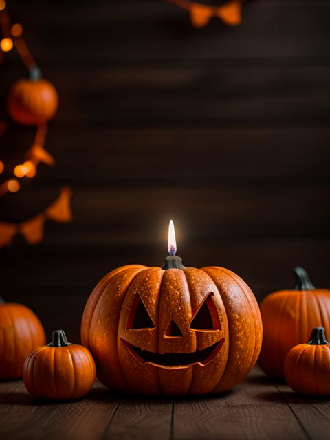 Free Pumpkins Candle illustration and picture