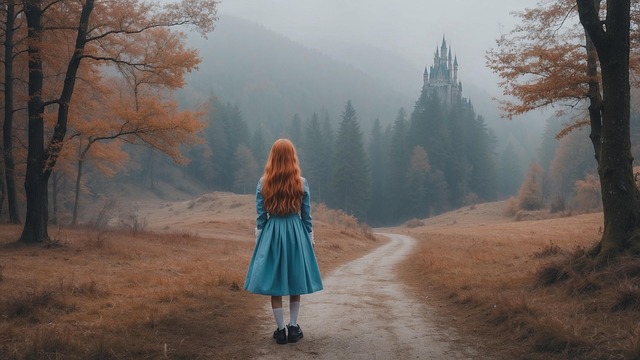 Free ai generated girl wonderland illustration