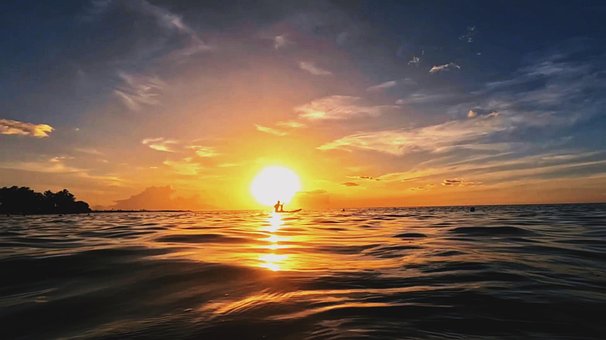 Polynesië, Tahiti, Papeet, Zonsondergang