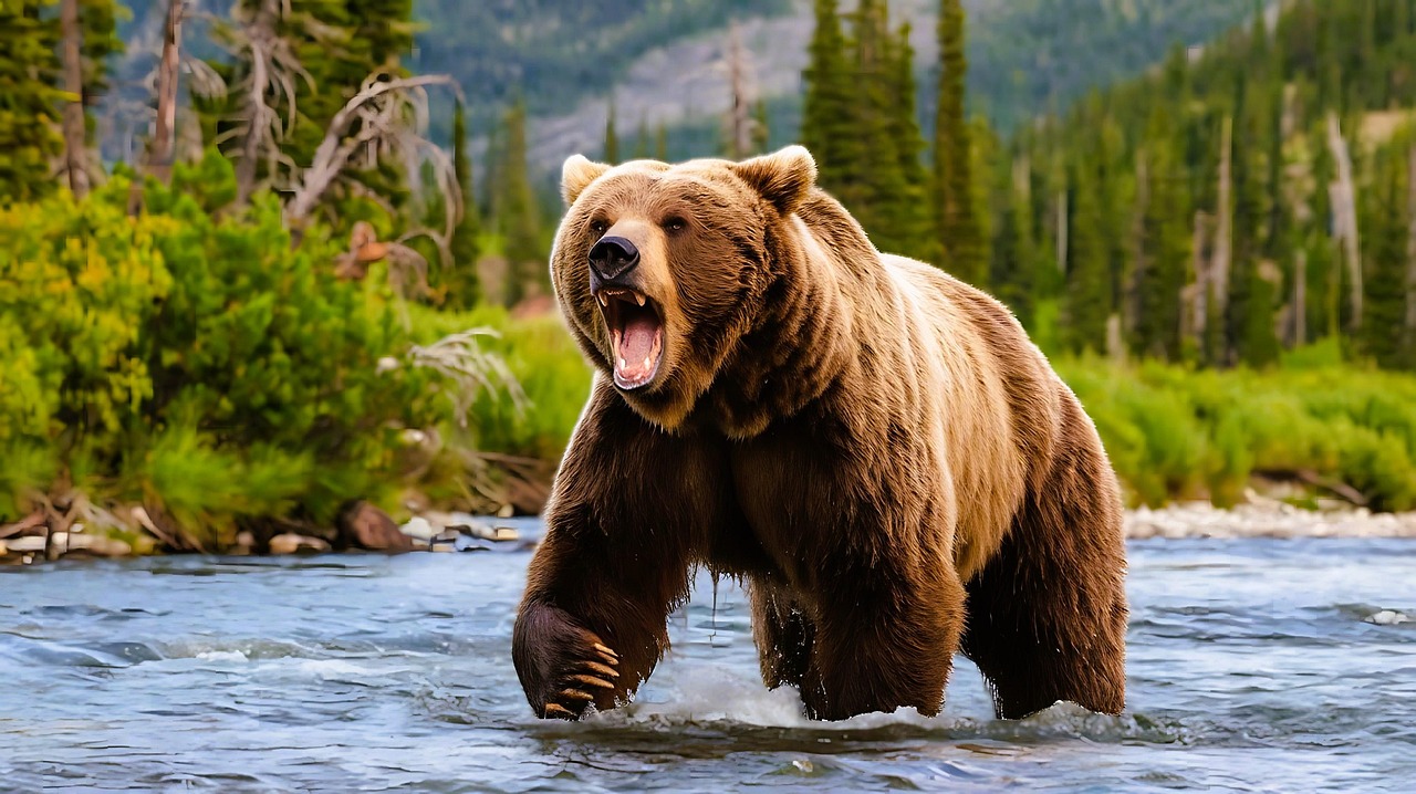 Download free HD stock image of Ai Generated Brown Bear Free ai generated brown bear grizzly illustration