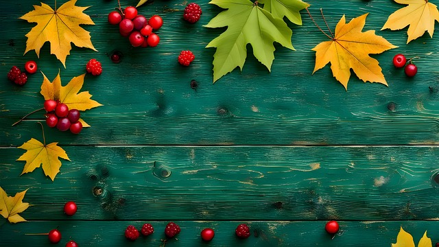 Free ai generated fruits maple leaves illustration