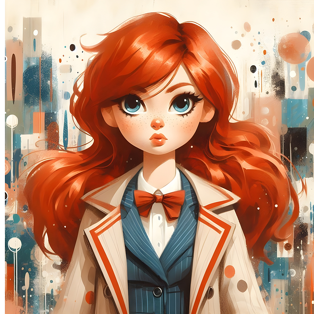 Free ai generated woman redhead illustration