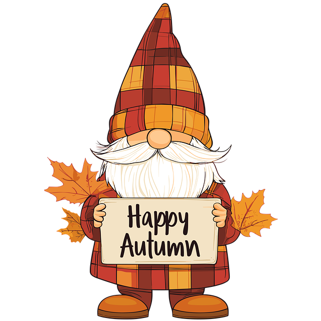 Free ai generated autumn gnome illustration