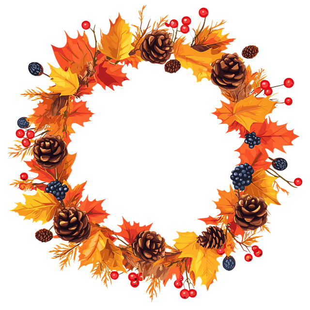 Free ai generated autumn wreath illustration