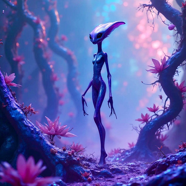 Download free HD stock image of Ai Generated Alien Free ai generated alien creature illustration