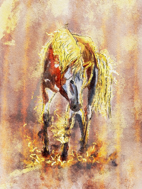 Cavalo, Pintura, Digital, Natureza