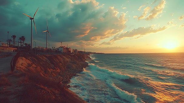 Free Coastal Turbines illustration and picture